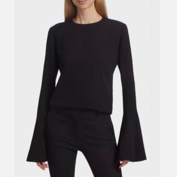 NWOT Frame Flutter Sleeve Blouse in Black SZ M - Picture 1 of 9